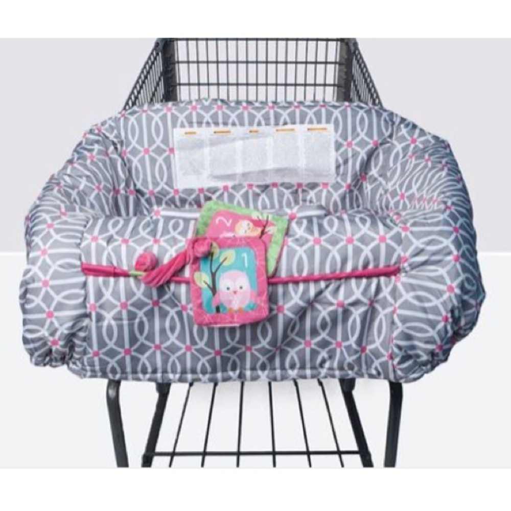 Boppy High Chair Shopping Cart Cover Grey Pink